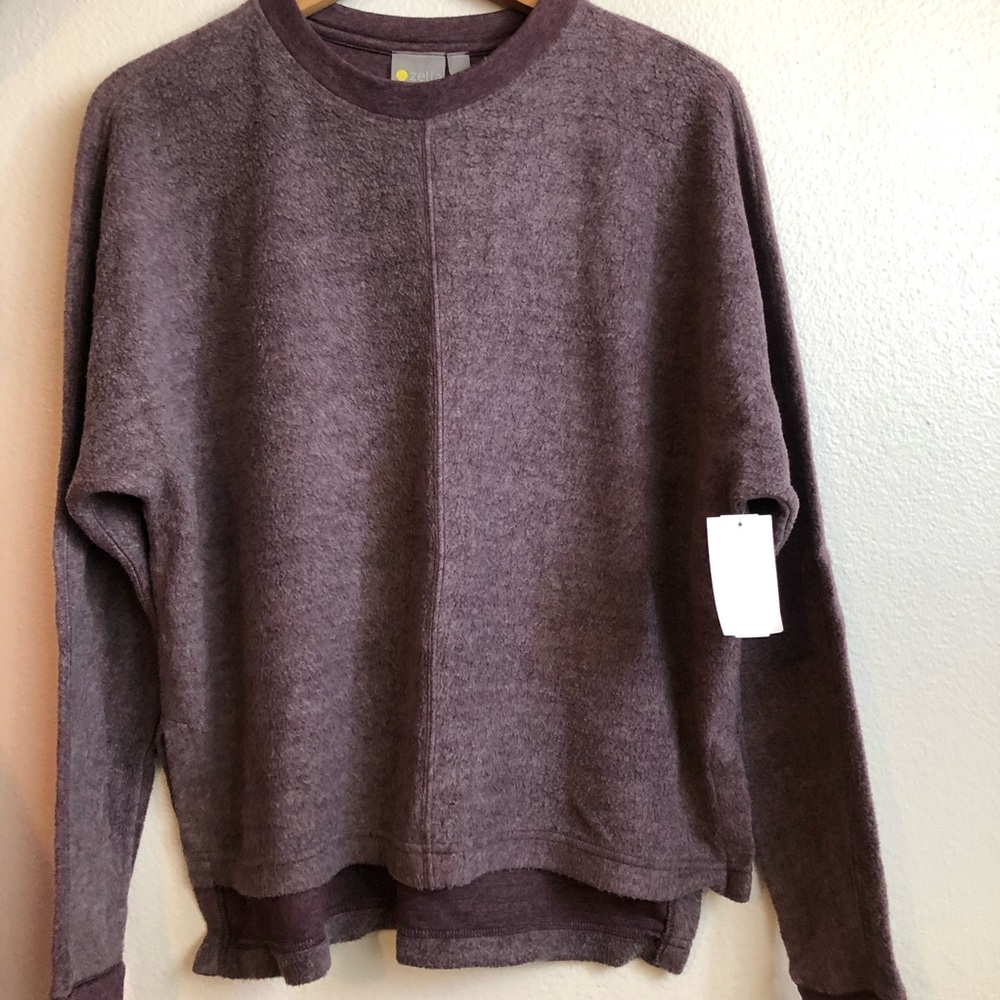 ZELLA Cozy Fleece High/low Sweatshirt In Purple - Picture 2 of 14